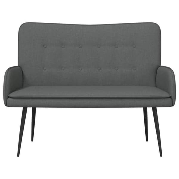 Soffa 2 platser Mörkgrå 115 x 61 x 87 cm tyg -