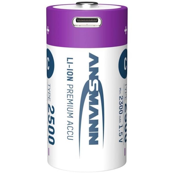 Ansmann LR15 USB-C Uppladdningsbart batteri LR14 (C) Li-Ion 2500 mAh 1,5 V 2 st.