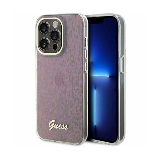 Guess GUHCP15LHDECMP Hårt fodral för iPhone 15 Pro 6.1'' Rosa IML Faceted Mirror Disco Iiriscent