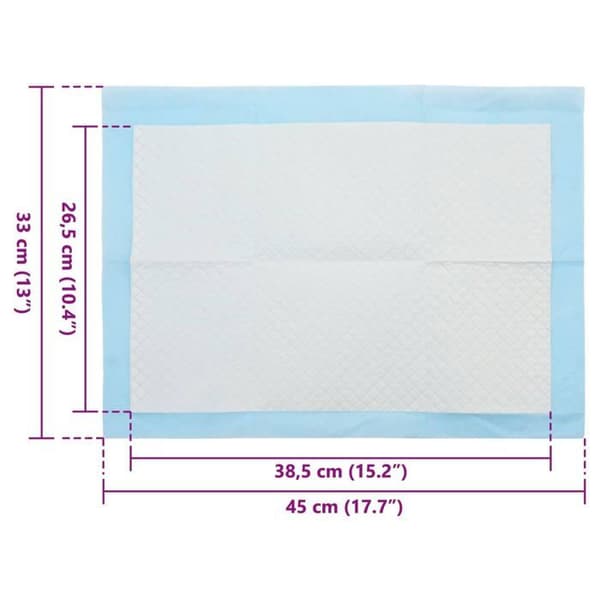 Djurfoder - vidaXL - Blå och Vit - Non-woven tyg - 45x33 cm - 100 stycken - Effektiv absorption