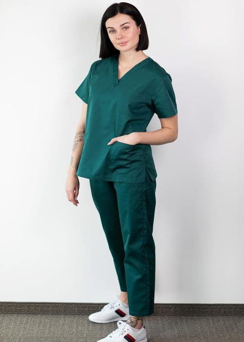 Basicfit - Klätterutrustning - Medicinsk uniform - Unisex - Grön-L Grön jag