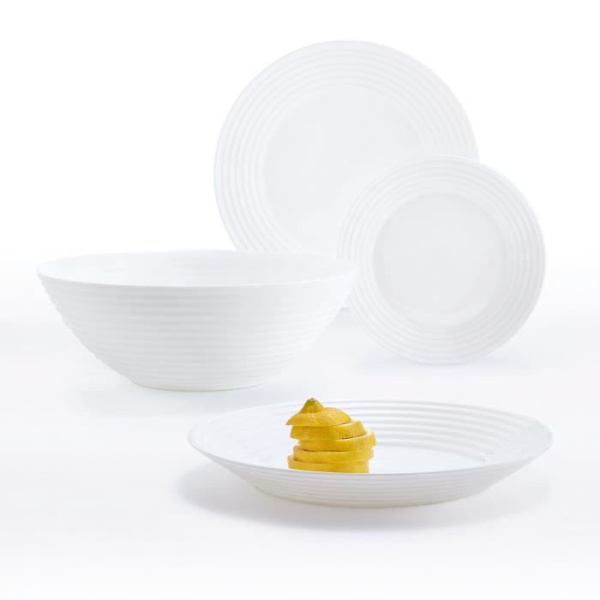 Middagsservering - LUMINARC - Harena Vit - 19 st - Opal - Vit