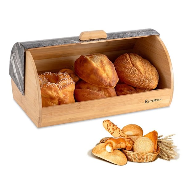 Brödask - Ej specificerat - E-6062 - Bambu - Marmorimiterande stål - Modern design marmor/ljust trä