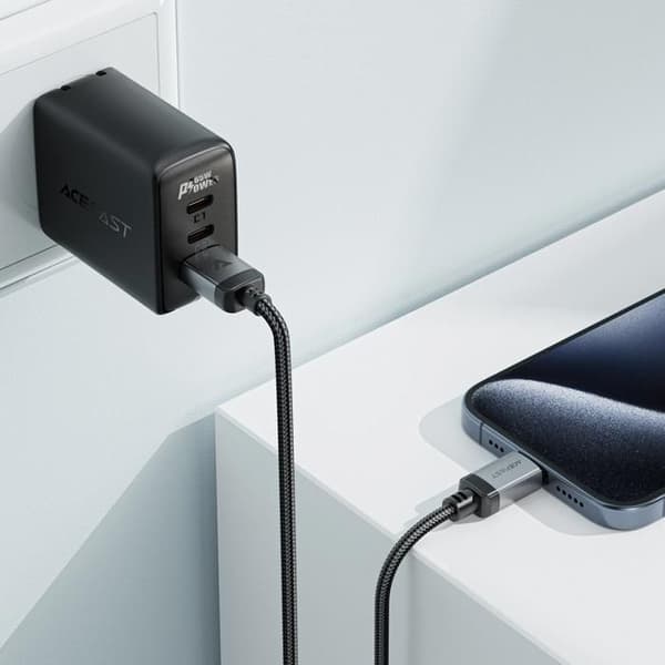 USB-kabel - ACEFAST - C20-04 - USB-A/USB-C - 3 A - 1,2 m Svart