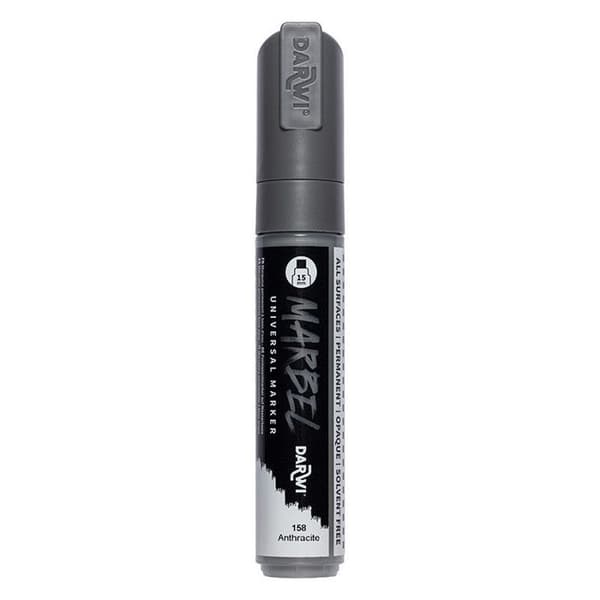 Marker - Akrylfärg - Antracit - Permanent - Rektangulär spets 15mm - Marbel - Darwi Antracit (svart)