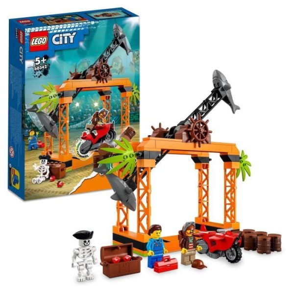 LEGO® 60342 City Stuntz Stuntutmaningen: Shark Attack, Motorcykel Stunt Äventyrsleksak för åldrarna 5 och uppåt, presentidé