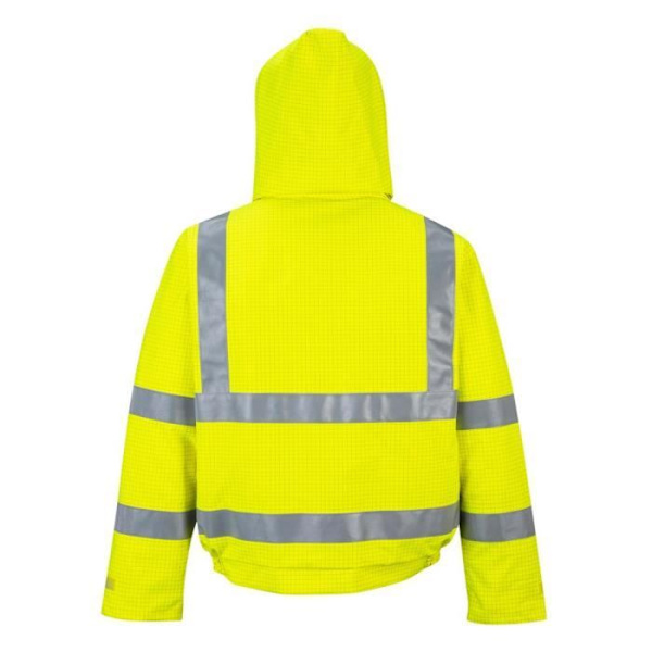 Flamsäker regnjacka med hög synlighet antistatisk Portwest Bizflame - Gul Gul XXXXL