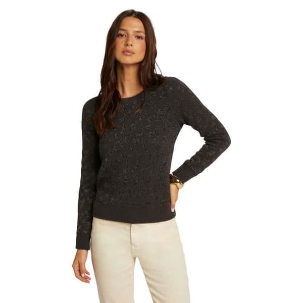 MORGAN Damtröja rundad hals leopardmönster lurex grå antracit antracit S