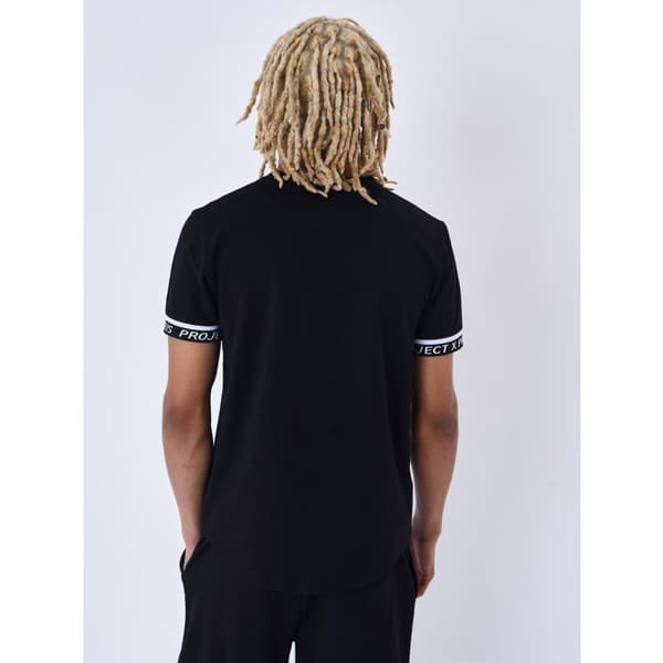 T-shirt med elastiska band Svart S
