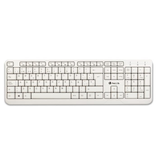USB-tangentbord - NGS - Spike - QWERTY - 12 multimediatangenter - Kabelansluten - Vit Vit