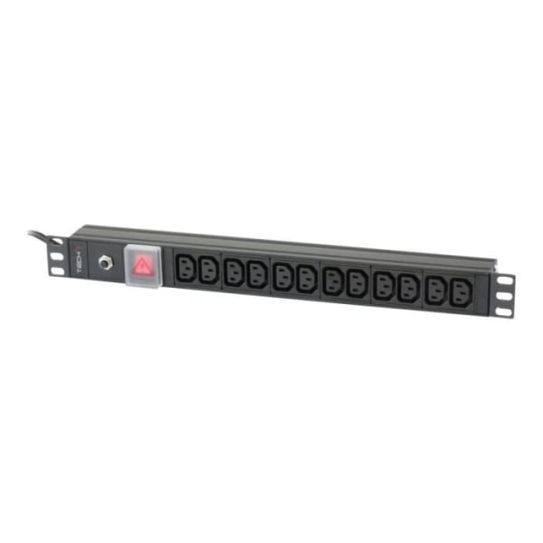 Techly I-CASE STRIP-12C Nätfördelningsenhet (rackmonterbar) AC 220-250 V 3500 Watt ingång: IEC 60320 C20-anslutningarâ € ¦