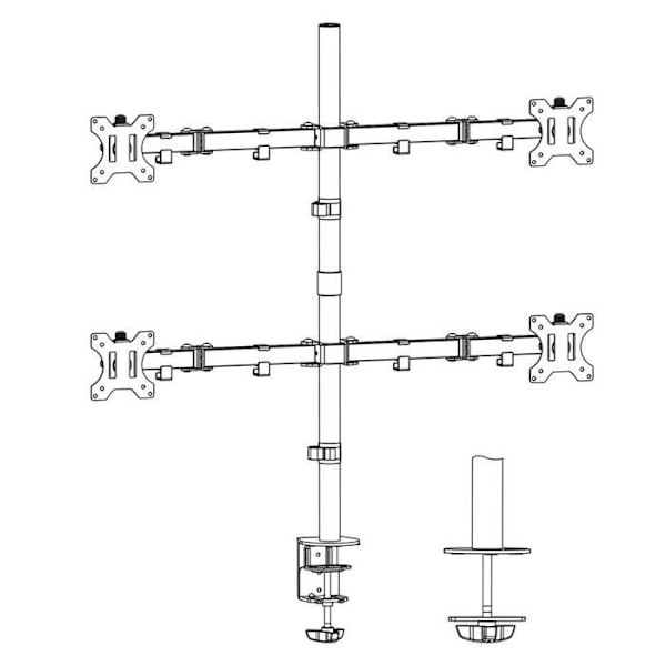 Skärmstöd - Act skärmfäste - EW1514 - AC8304 plattskärmsstöd för skrivbord 81,3 cm (32") Klämma/bult Svart