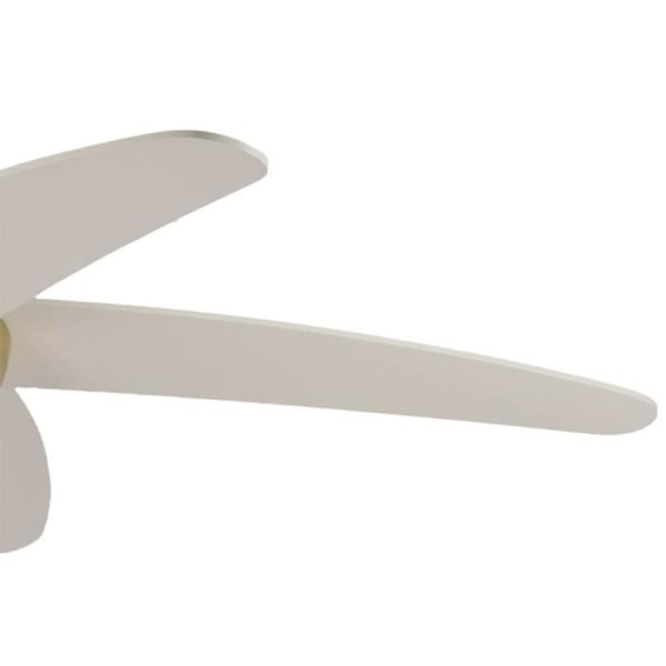 Takfläkt, tyst design 132 Cm polerad mässing vita blad med Pepeo Melton lampa