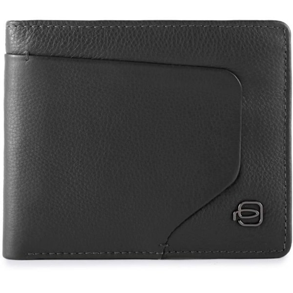 Plånbok i läder Piquadro Akron 11 cm - Svart svart