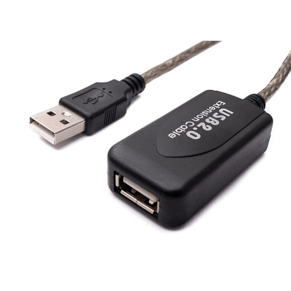 Systems telefonkabel - 72612348 - USB 2.0 typ A hane till hona kabel Grå 20 m