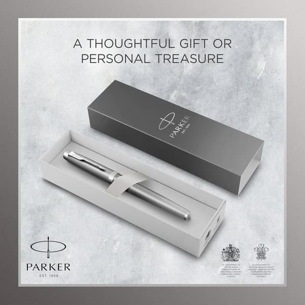 Parker IM Skrivritualer - Grå gradientfjäderpenna, fin spets, kromfinish, presentförpackning grå