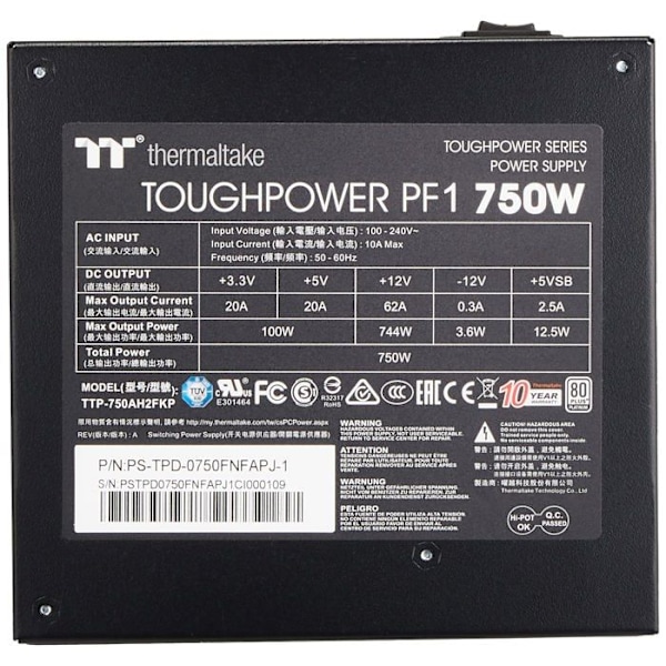 Strömaggregat - Thermaltake - Toughpower PF1 - 750 W - 80PLUS Platinum - Modulär