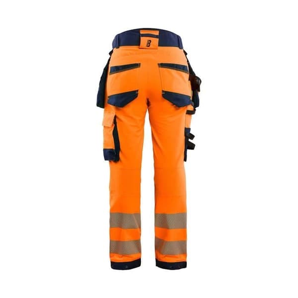 Högsynlighets stretch 4D skyddsbyxa för kvinnor Blaklader Orange/marinblå 38