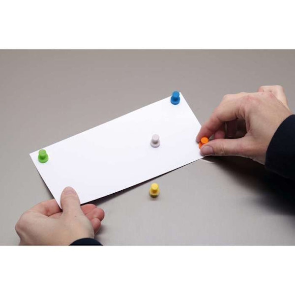 Neodymmagneter - MAUL - Paket med 10 - Spolform - Diameter 12 mm - Blandade färger vit|blå|gul|grön|orange