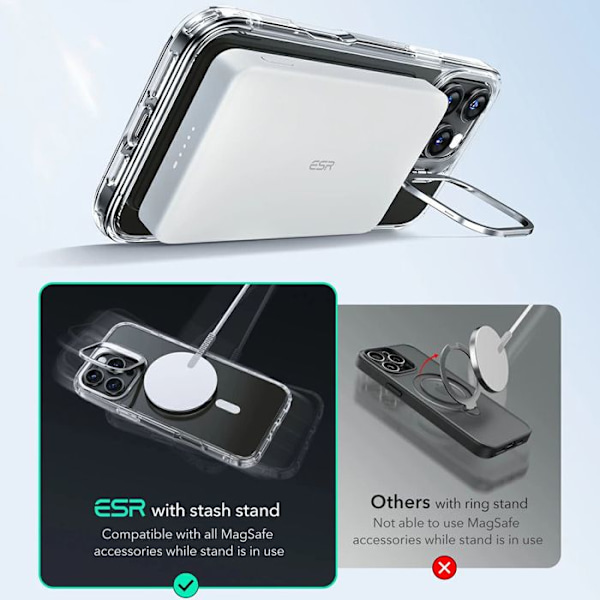 Skyddsfodral - ESR - Classic Hybrid HaloLock - Semi-rigid - Frostad svart - Kompatibel med iPhone 16 Pro Frostade Svart