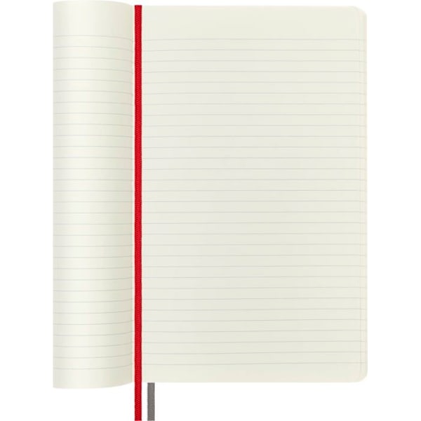 Moleskine - MS-606211 - Klassiska anteckningar L (13x21 cm), linjerad, mjukt omslag, skarlet röd, 400 sidor, röd