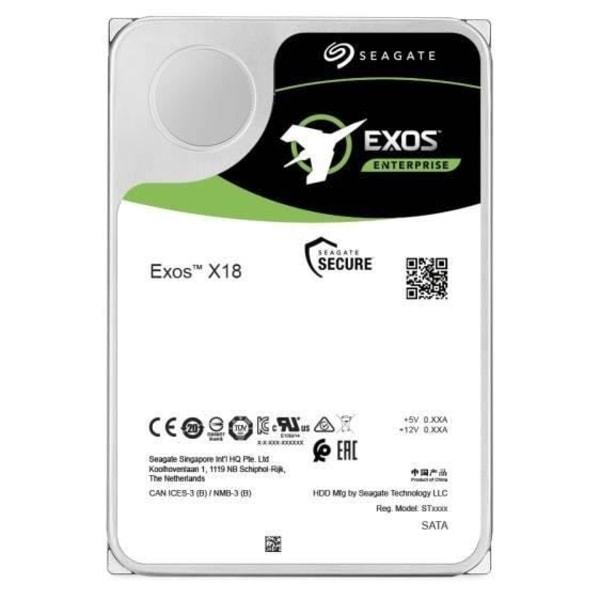 Hårddisk - SEAGATE - Exos X18 ST12000NM004J - 12 TB - SAS 12Gb/s - 7200 rpm