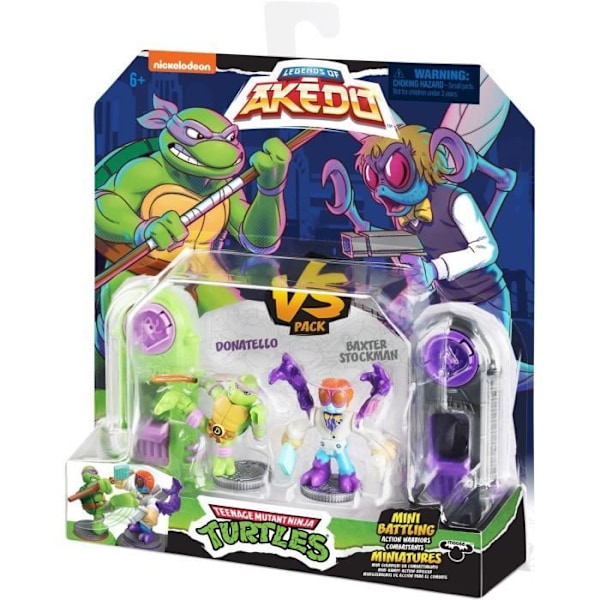 Box of Donatello vs Baxter Stockman-figurer - Akedo - Älgleksaker - Ninja Turtles - Flerfärgad - Blandad Flerfärgad