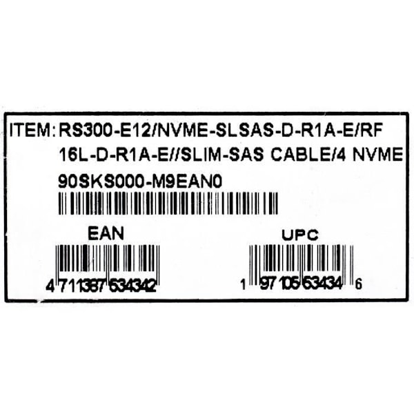 Asus RS300-E12/NVMe-SLSAS-D-R1A-E plattforms kablar
