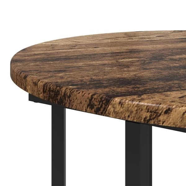 Sidobord - Åldrad trä - Rund - 50 cm - Lätt att montera brun
