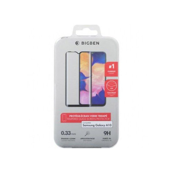 Skärmskydd - BIG BEN - Samsung Galaxy A10 A105 - Härdat glas 2.5D - Hårdhet 9H - Fingeravtrycksskydd Svart