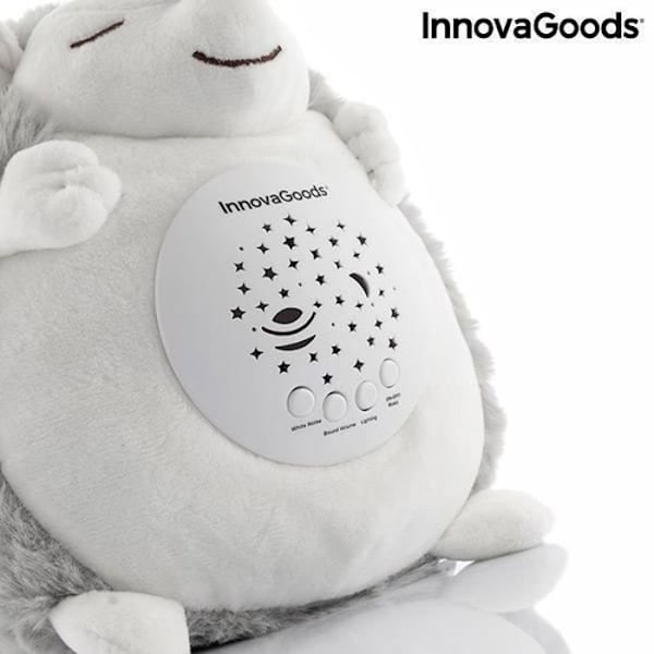 Hedgehog Plyschleksak med vitt brus och Spikey Night Light - InnovaGoods - Svart - One Size svart