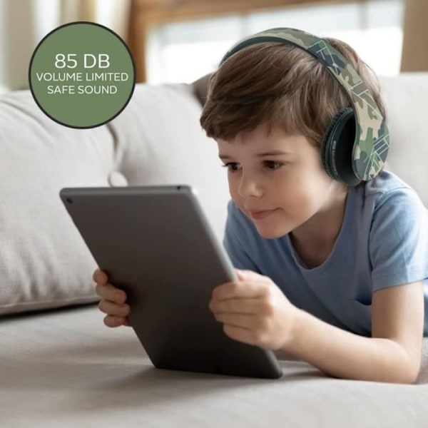 Bluetooth-hörlurar för barn - POWERLOCUS - P2 - Volymbegränsning 85dB - Fällbara - Bekväma