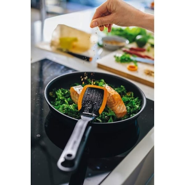 Fiskars Silikonspatel, Längd: 29 cm, Plast/Silikon, Functional Form, Svart/Orange, - 1027300