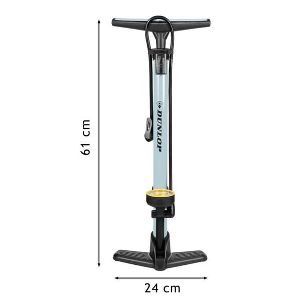 Dunlop Cykelpump med Manometer Vit