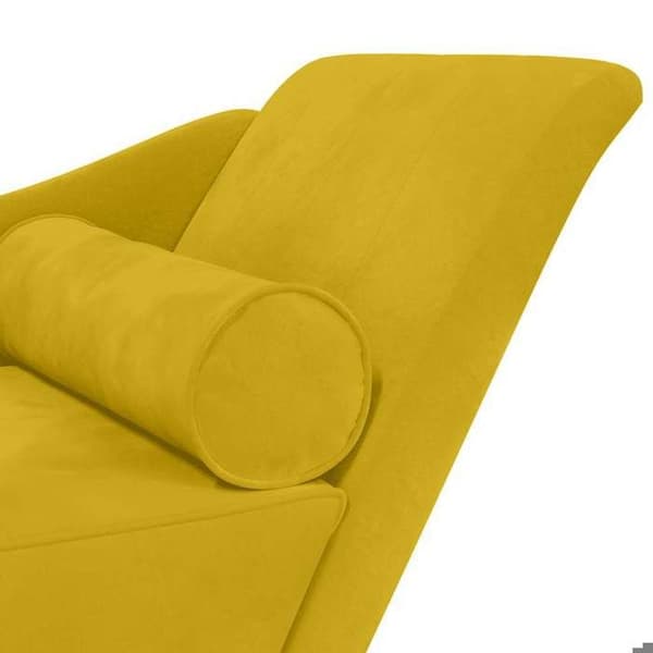 vidaXL Chaise longue med kuddar i gul sammet 4007594 Gul