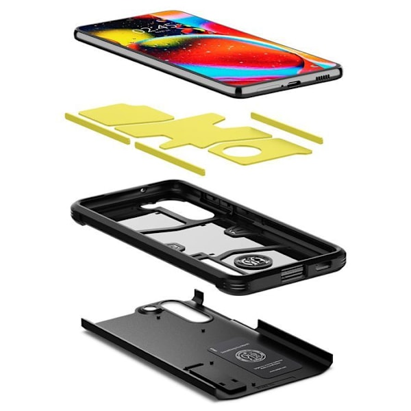 Fodral - SPIGEN - Tough Armor - Svart - Robust skydd - Integrerat stöd - Trådlös laddning Svart