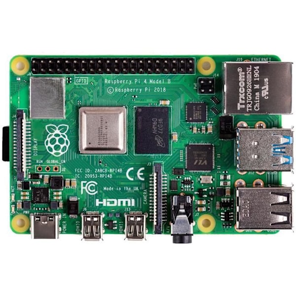 Raspberry Pi 4B, 4x 1,5 GHz, 4 GB RAM, WiFi & BT, SoC-Mini-Mainb 0,000000 Svart