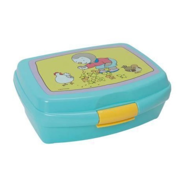 Snackbox - T'choupi - Rektangulär - Blå - H. 6 x L. 17 x D. 13,5 cm - Tål diskmaskin