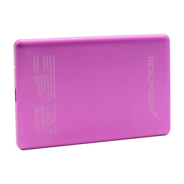 Extern Batteri - Realpower - Pb-5000 - 5000 mAh - Magsafe - Rosa