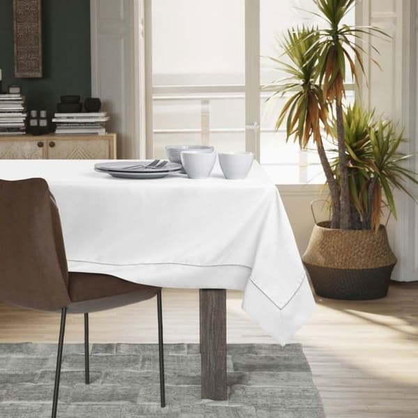 Bordduk - Empire - Rektangulär 140x340 cm - Enfärgad vit - Fläckbeständig polyester OEKO-TEX Vit