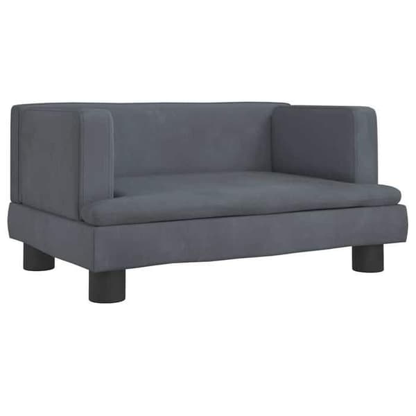 vidaXL Barnsoffa Mörkgrå 60x40x30 cm Sammet 3196319