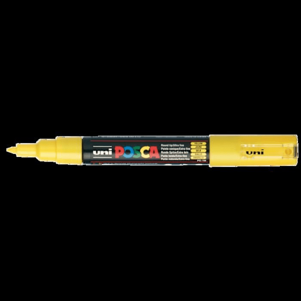 Markör - MÄRKE - Gul - Extra fin spets 0,7/1mm - Opak - Konisk Gul