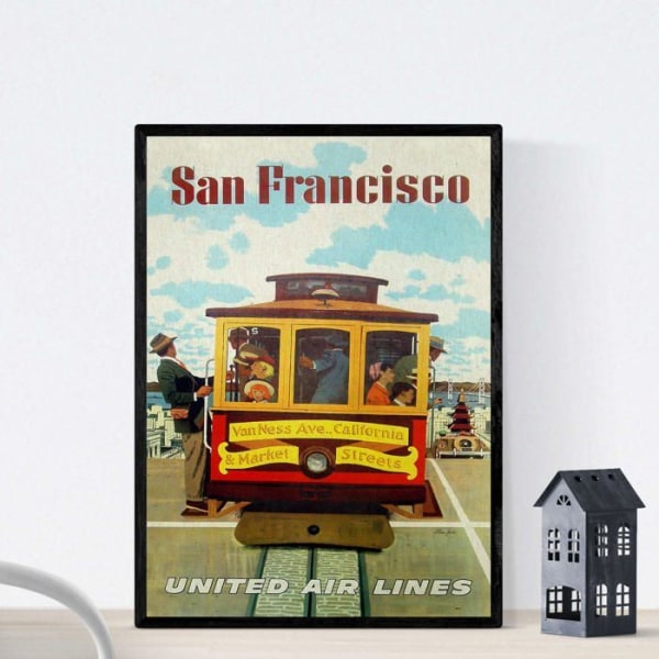 Showcase - Nacnic anslagstavla - 85206 A4 SM - Vintage Poster Vintage American Poster. San Francisco. Format A4