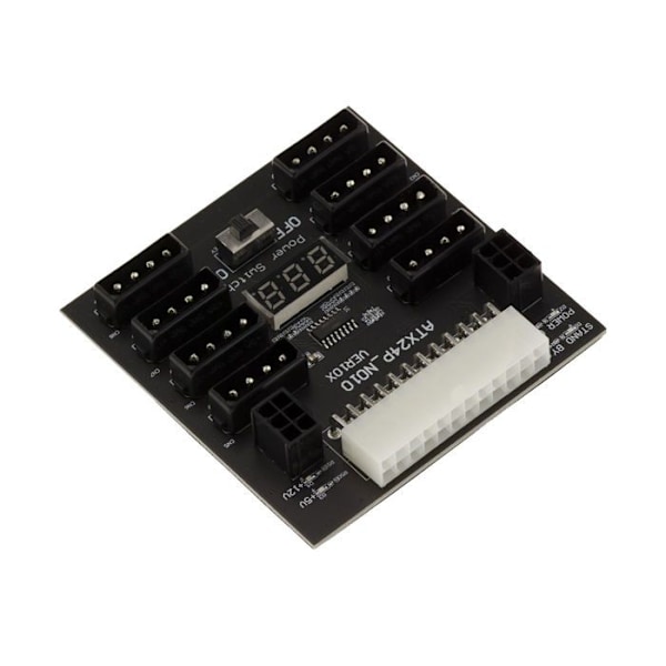 Breakout Board 800W ATX 24 strömförsörjning - ATX24 till 8 x Molex och 2 x P6 5V och 12V