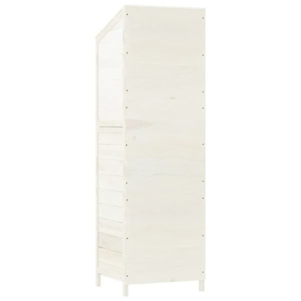 vidaXL Trädgårdsbod Vit 55x52x174,5 cm Solid granträ 152187 Vit