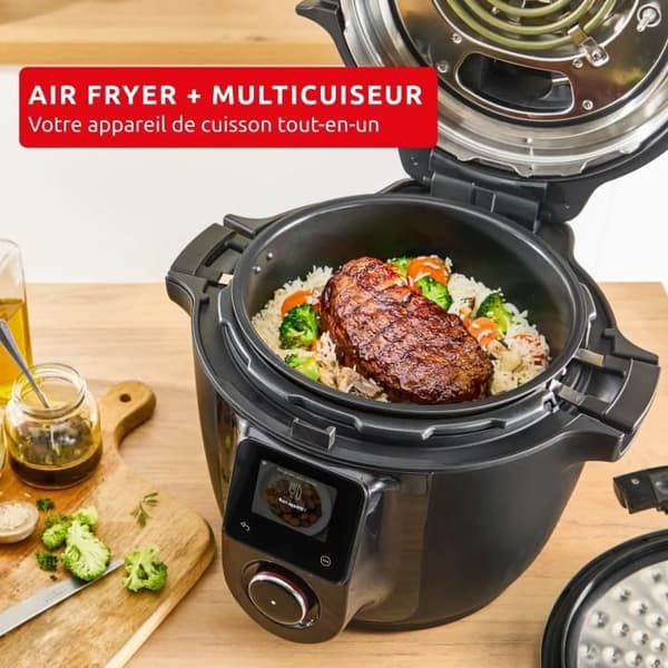 Multikokare - MOULINEX - CE9828F0 - Luftfritös och tryckkokare - 20 program - 6,5 L Svart