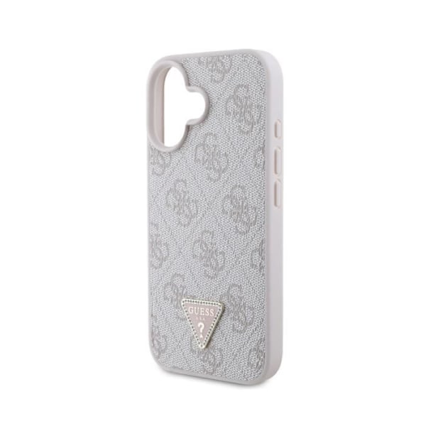 Coque för Apple iPhone 16 Edition 4G Strass Triangel Metalliserad Guess Vit / Champagne Rosa