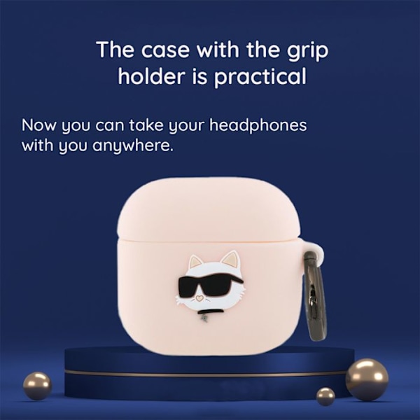 Coque för Apple AirPods 4 - Karl Lagerfeld Silicone Choupette Head 3D (KLA4RUNCHK) - Svart