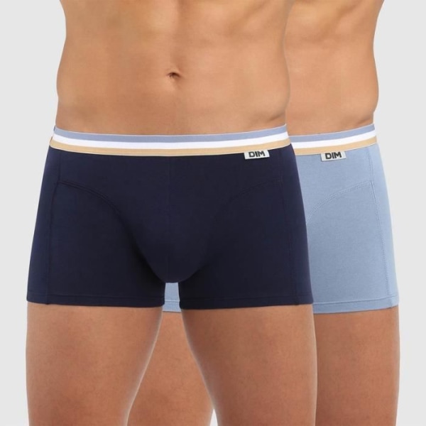 DIM Boxers för män EcoDim Cotton Stretch Pack med 2 Denim Blue/Artic Blue Blå XL