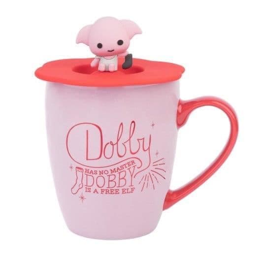 Mugg - HARRY POTTER - DOBBY - 350ML - Keramik - Silikon - 3D-figur röd ros